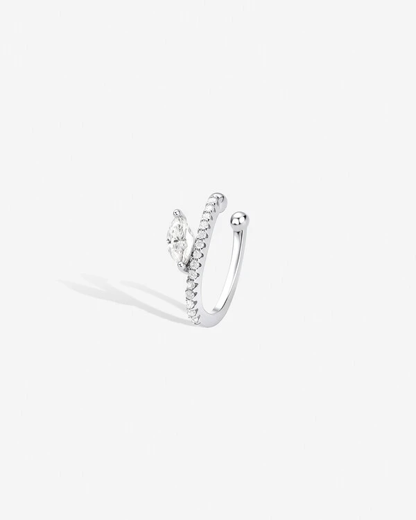Piercing Nily Moissanite 3x6mm - 0.36ct - Prata 925