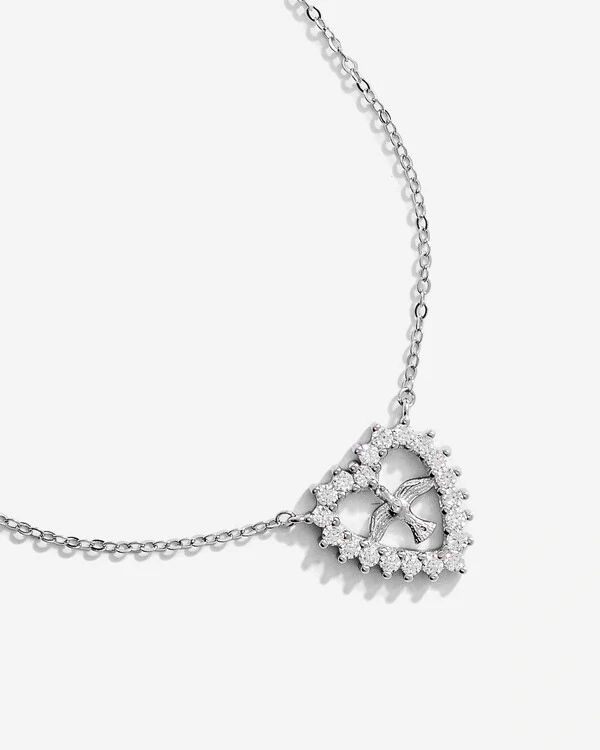 Colar Coração Do Divino Espírito Santo - Moissanite 2.0 mm - 0.71ct - Prata 925