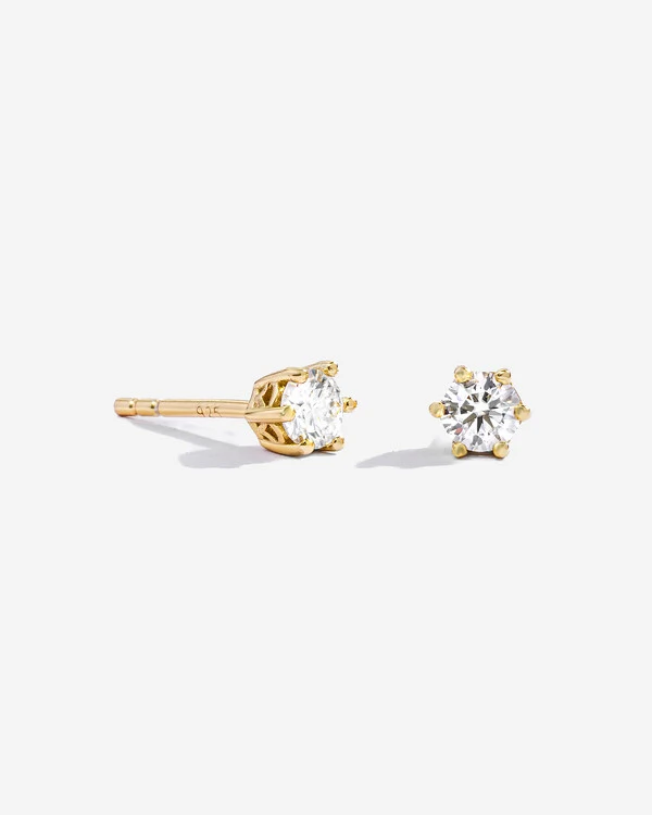 Brinco Solitário Emily - Moissanite 2,4 mm - 0.2ct - - Prata 925