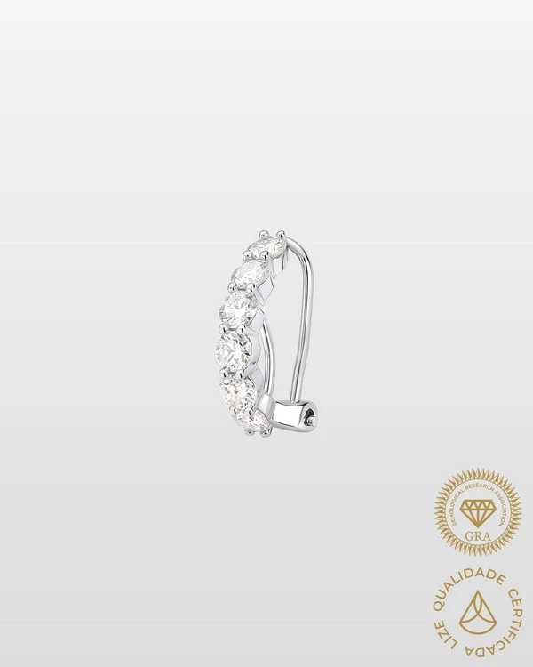 Piercing Iara Moissanite 3mm - 0.60ct - Prata 925