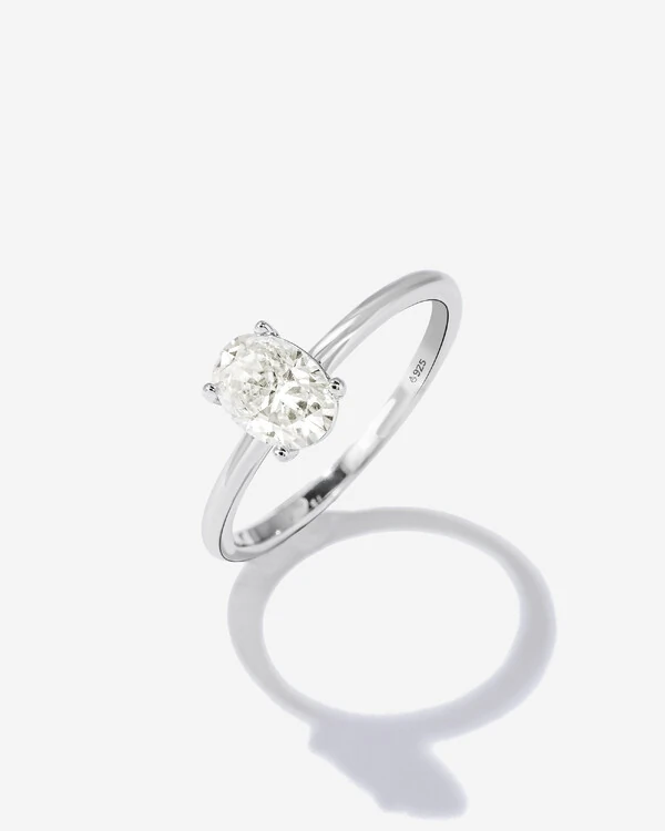 Anel Solitário Arles Moissanite - 7,5 mm - Prata 925