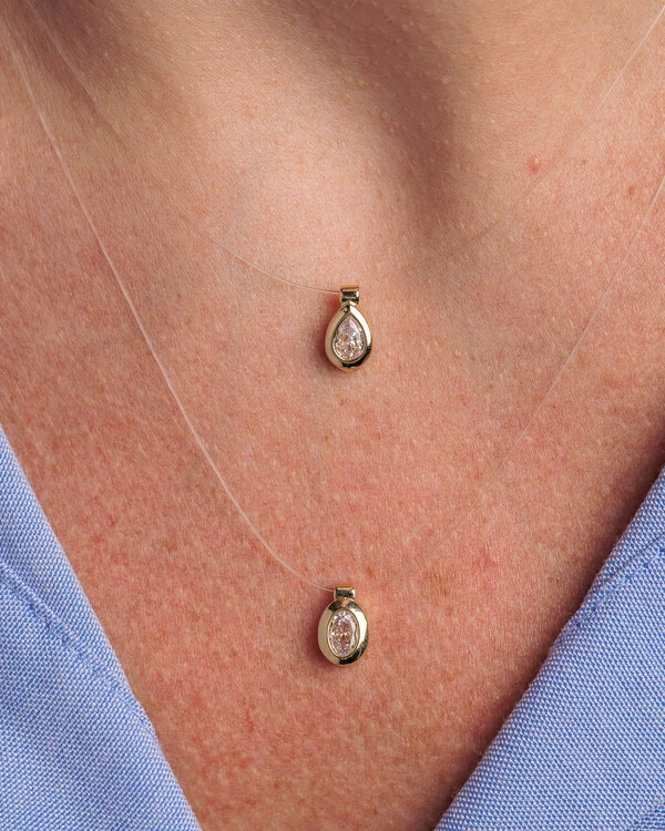 Colar Fio Invisible - Gota