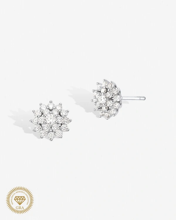 Brinco Floraly Moissanite - 3mm - 0.74ct - Prata 925