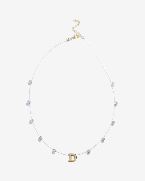 Colar Fio Invisível Inicial Luiza - Personalizado