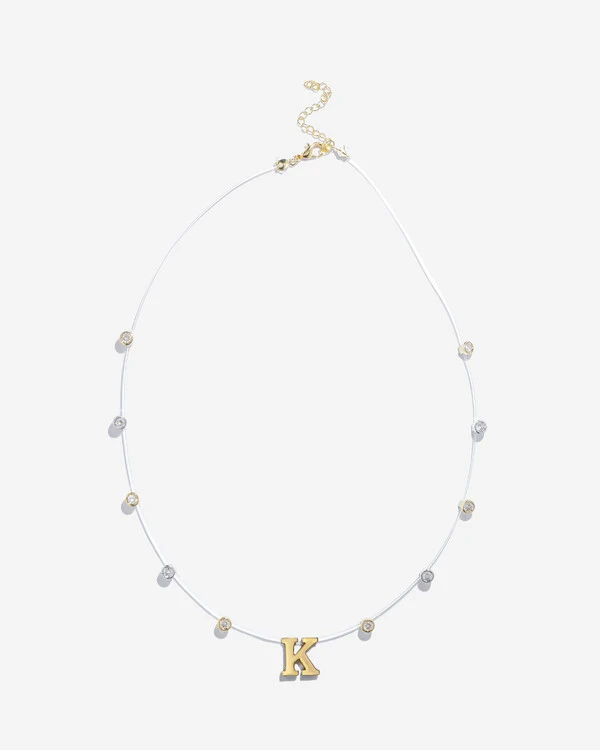 Colar Fio Invisível Inicial Luiza - Personalizado