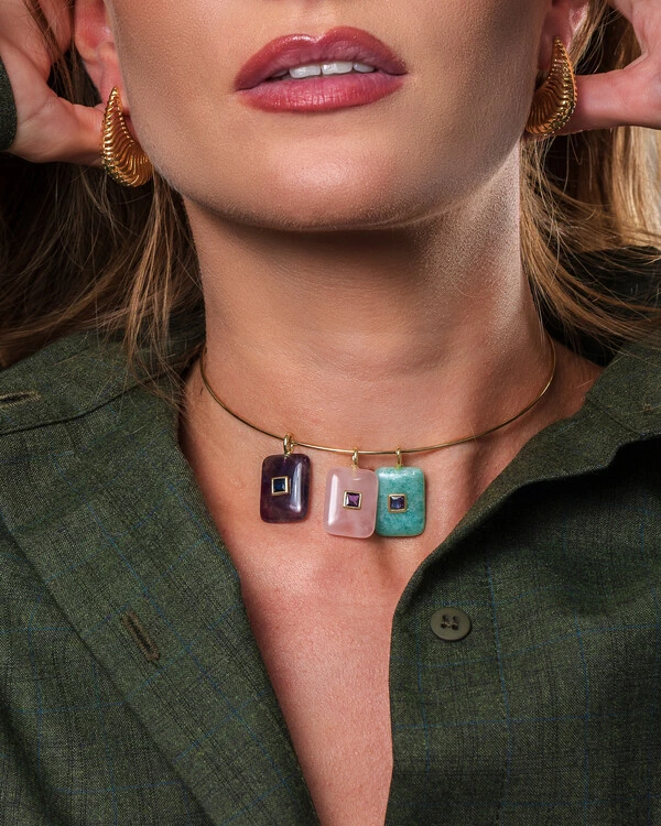Pingente Natural Square M - Tanzanita