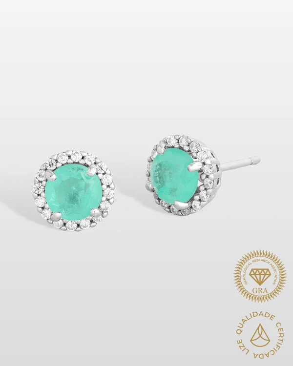 Brinco Camafeu Beatrice Moissanite 5 mm - Prata 925