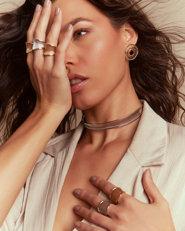 Anel Maxi Trama - Silver