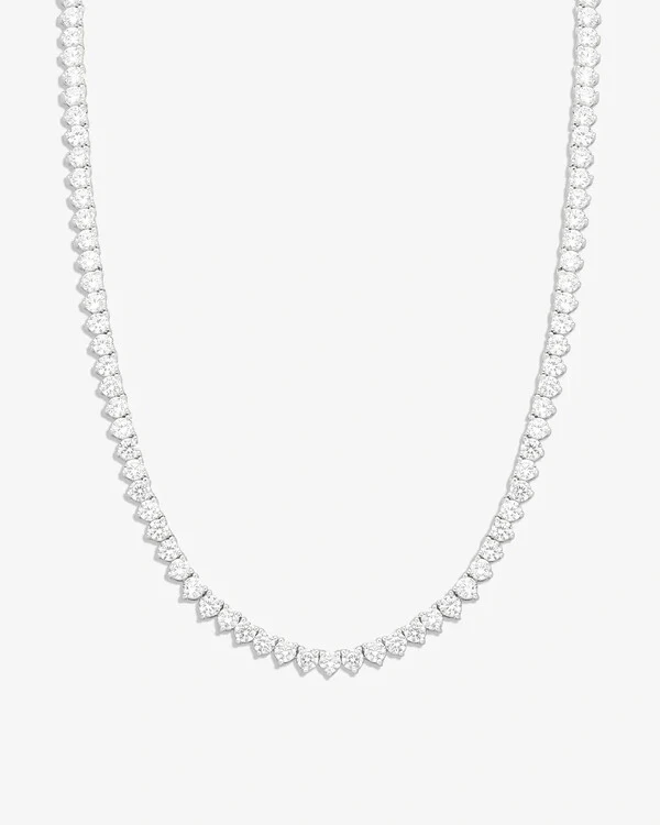 Colar Riviera Bianca - Prata 925 (42 cm - Zircônia 2,5 mm - 3 garras)