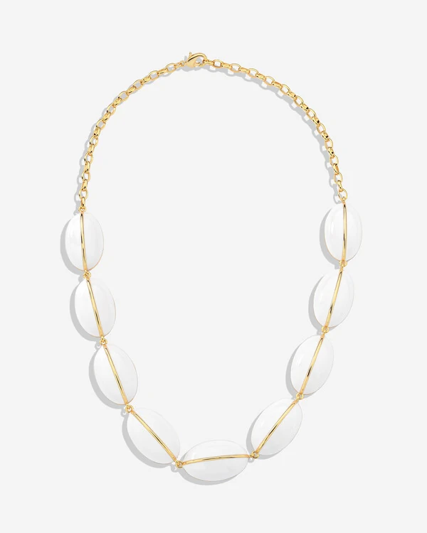 Colar Oval Fine White