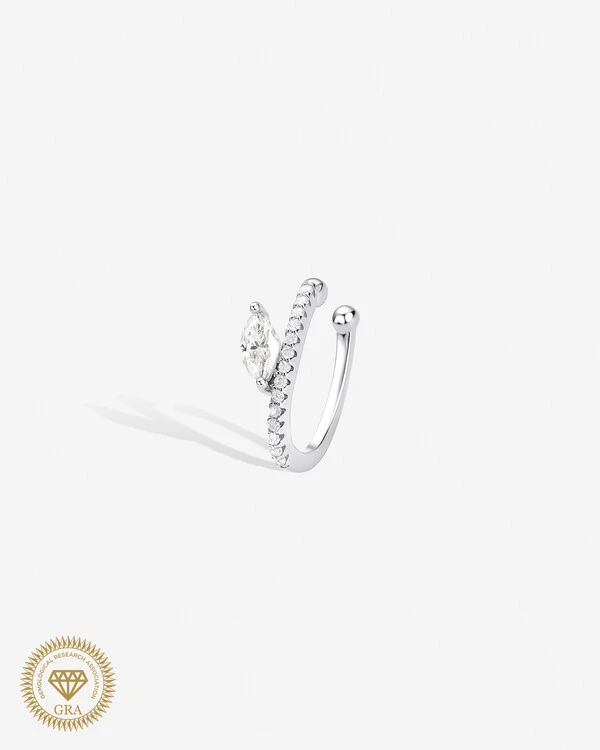 Piercing Nily Moissanite 3x6mm - 0.36ct - Prata 925