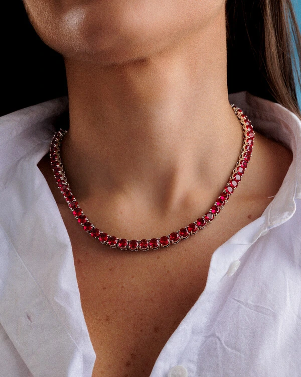 Colar Riviera Colors Silver - 6mm - 4 garras - 40cm