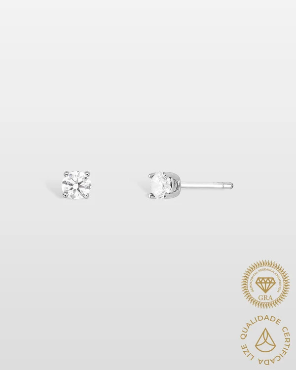 Brinco Moissanite Livia - Moissanite 0.6ct - 4 mm - Prata 925