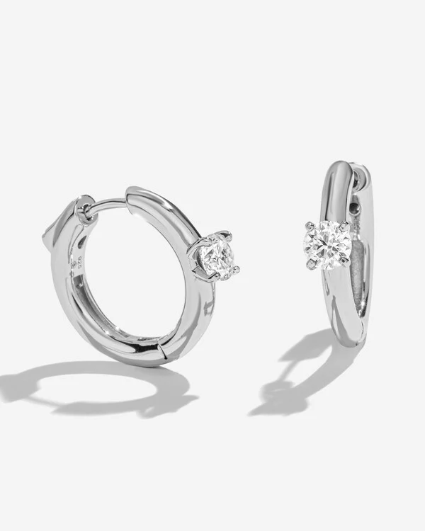 Brinco Argola Classic - Moissanite - 5 mm- 1.0ct - Prata 925
