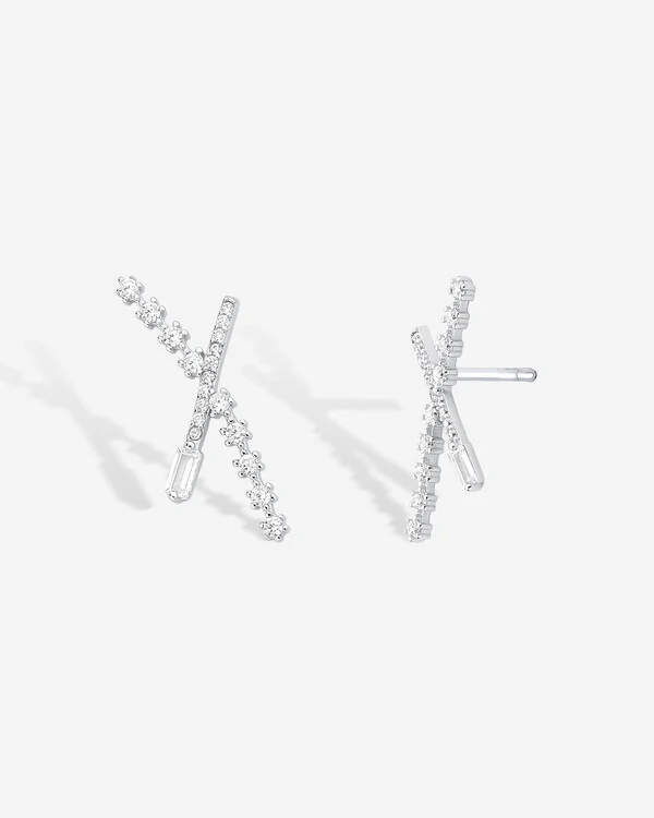 Brinco Ear Cuff X - Prata 925