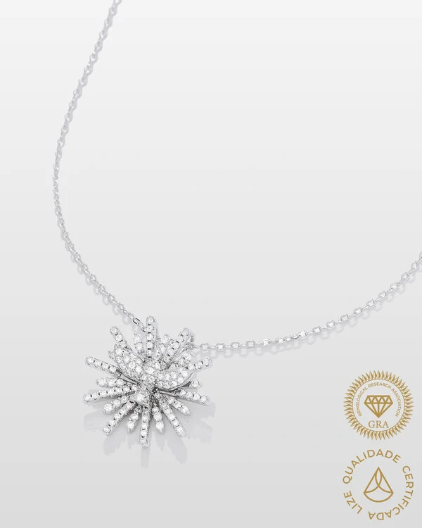 Colar Espírito Santo P - Moissanite 0.63ct - Prata 925