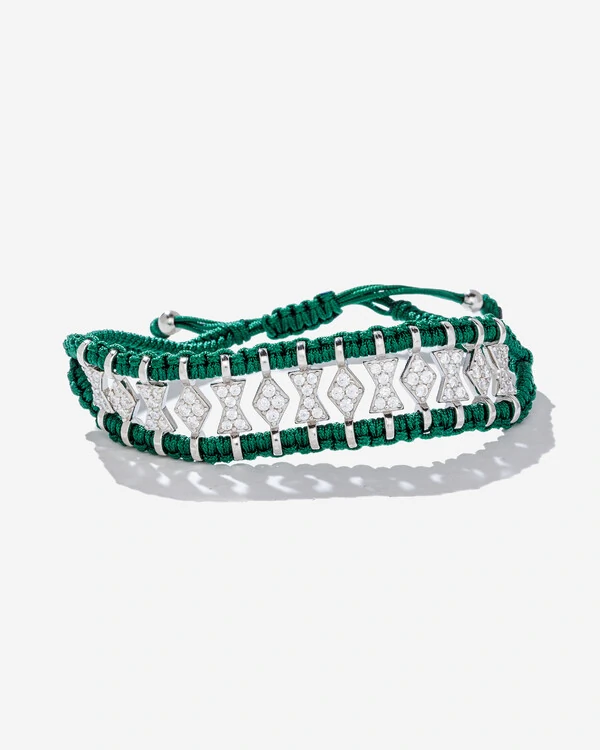 Pulseira Macramê Diamond - Prata 925