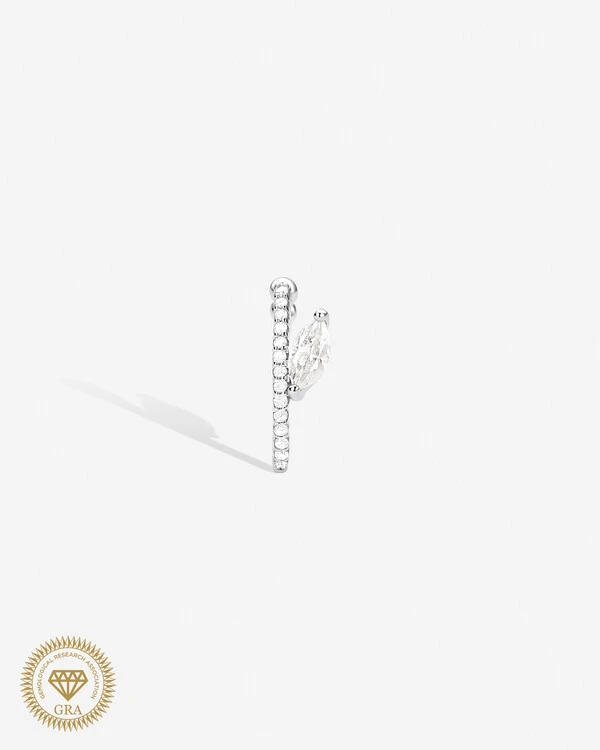 Piercing Nily Moissanite 3x6mm - 0.36ct - Prata 925