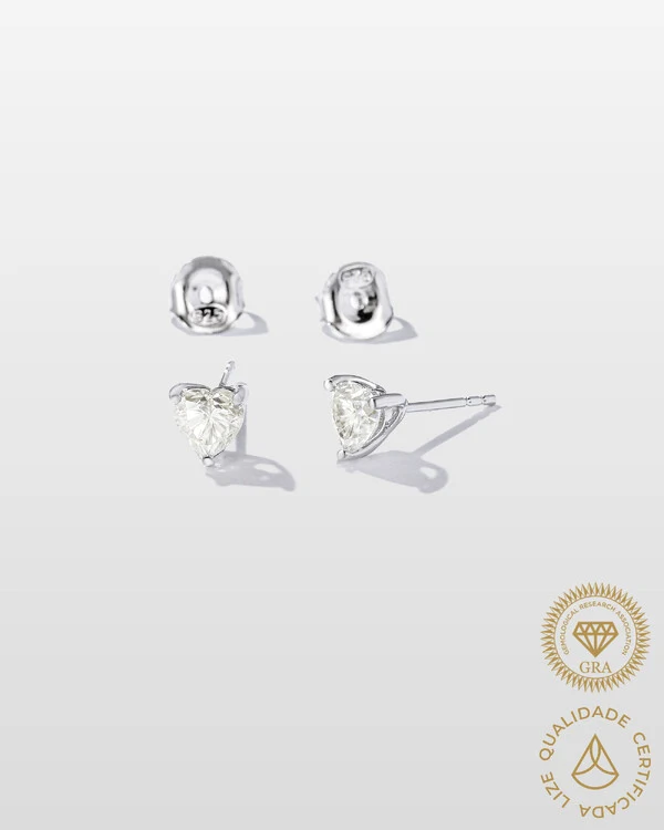 Brinco Florence Moissanite - 5,5 mm - Prata 925
