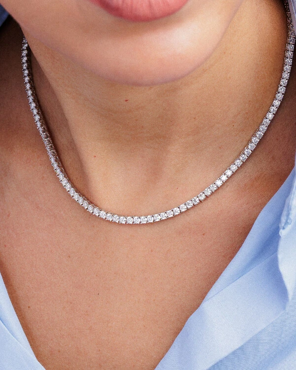 Colar Riviera Aurora Moissanite - 3 mm - Prata 925
