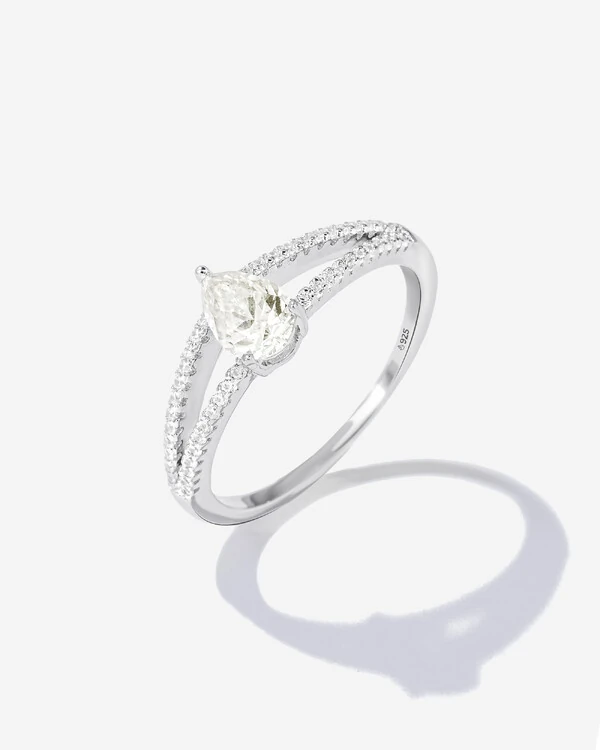 Anel Solitário Florence Moissanite - 7.5 mm - Prata 925