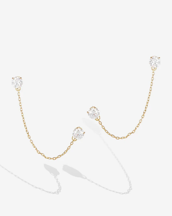 Brinco Ear Line Candy - Moissanite 6 mm- 3.2ct- Prata 925