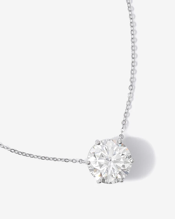 Colar Glitz - Ponto de Luz Moissanite - 12,5 mm - ct - Prata 925