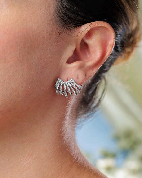 Brinco Ear Cuff Filetes Shine - Prata 925