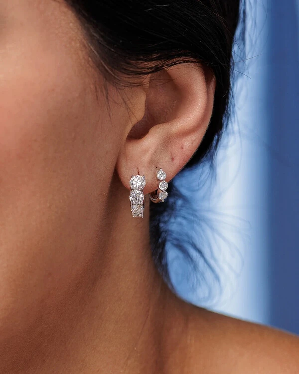 Brinco Argola Lis Moissanite 3.16ct - Prata 925