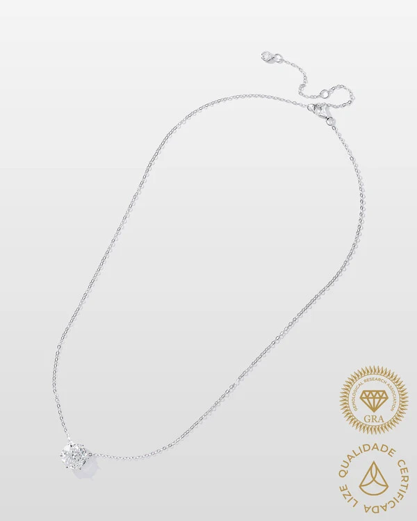 Colar Évora Moissanite - 9,5 mm - 3.5 ct - Prata 925