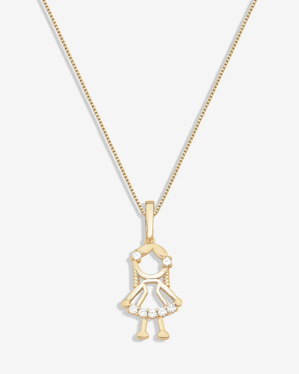 Colar Menina e Menino - Pingente C/ Fecho