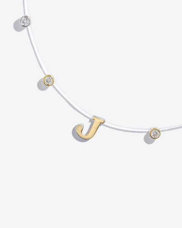 Colar Fio Invisível Inicial Luiza - Personalizado