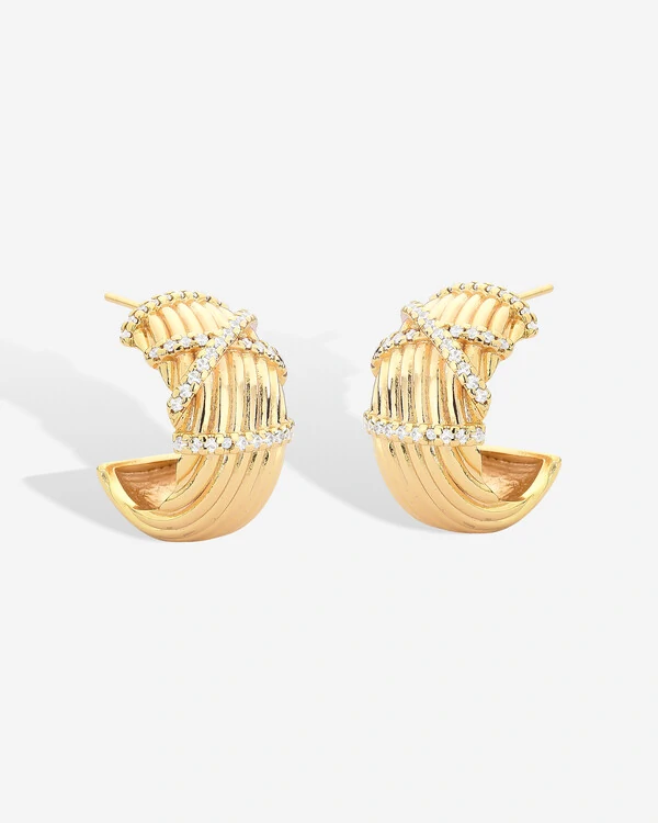 Brinco Argola Frisos Com Cristais