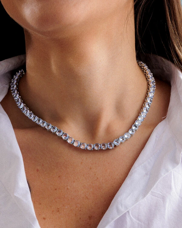 Colar Riviera Colors Silver - 6mm - 4 garras - 40cm