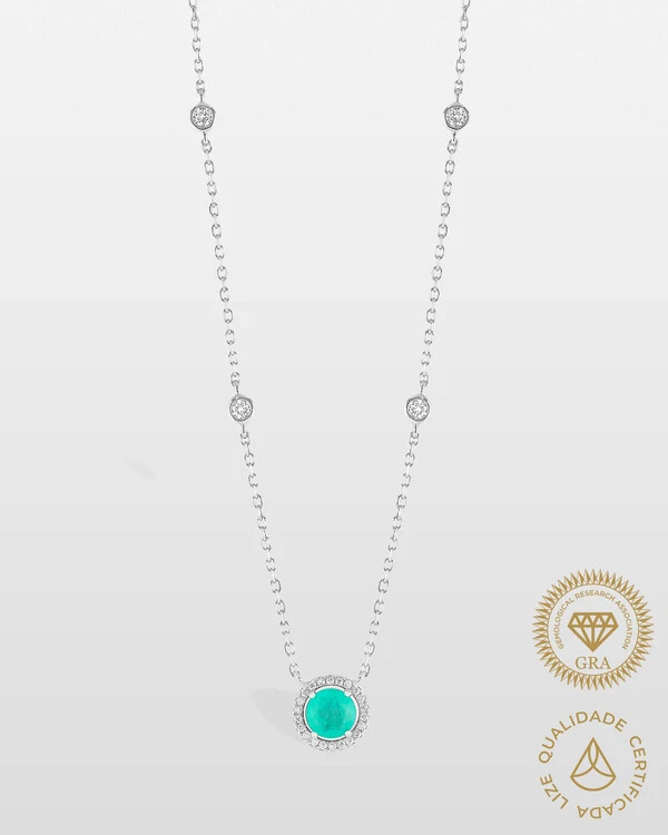 Colar Camafeu Beatrice Moissanite 6 mm - Prata 925