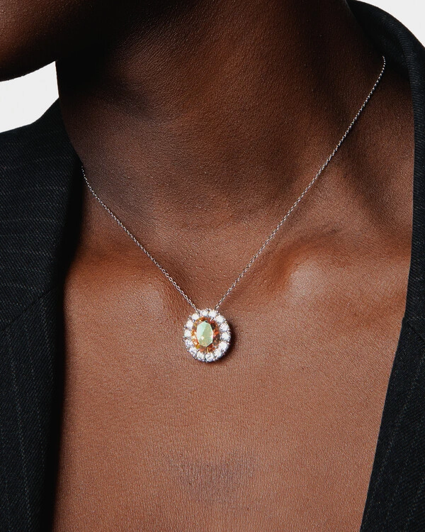 Conjunto Colar e Brinco Holográfico Sun