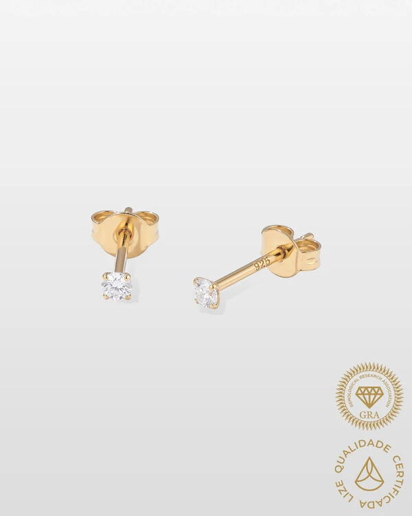 Brinco Briela Moissanite - 2 mm - 0.07ct - Prata 925