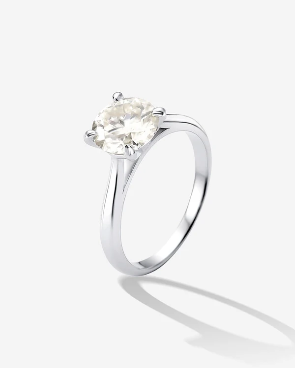 Anel Solitário Moissanite 8 mm - Prata 925