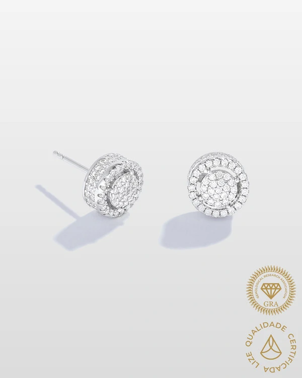 Brinco Posh - Moissanite - 0.87ct - 9 mm - Prata 925