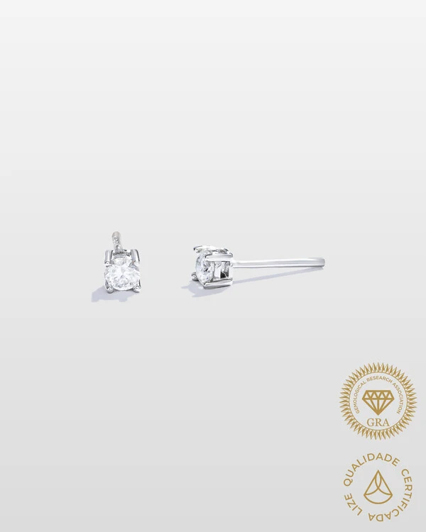 Brinco Ponto de Luz Belina Moissanite - 3mm*2 - 0.2ct - Prata 925