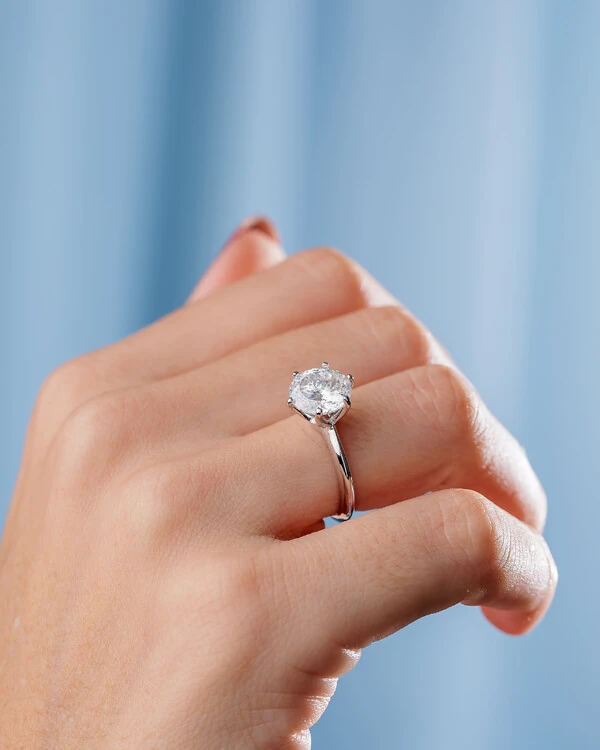 Anel Solitário Évora Moissanite - 9,5 mm - 3.5 ct - Prata 925