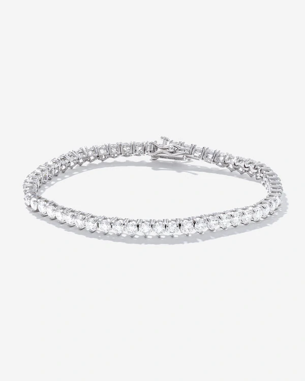 Pulseira Riviera Moissanite - 3 mm - 5.5ct - 17 cm - Prata 925
