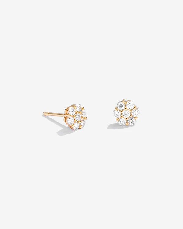 Brinco Bouquet - Moissanite 2 mm - 0.03ct - Prata 925