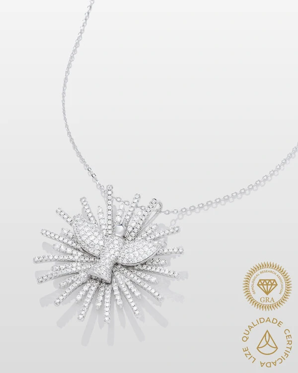 Colar Espírito Santo G - Moissanite 2.83ct - Prata 925