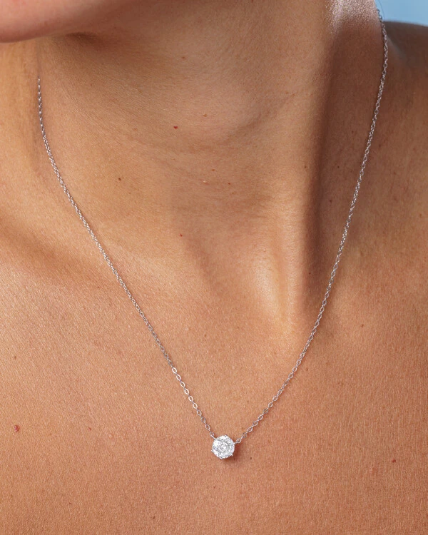Colar Évora Moissanite - 6,5 mm - 1 ct - Prata 925