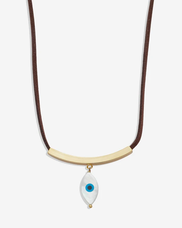 Choker Fio de Camurça com Olho Grego