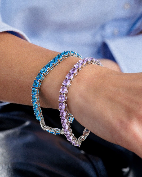 Pulseira Riviera Square Colors - 6mm - 4 garras - 16cm