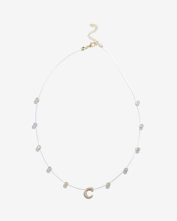 Colar Fio Invisível Inicial Luiza - Personalizado
