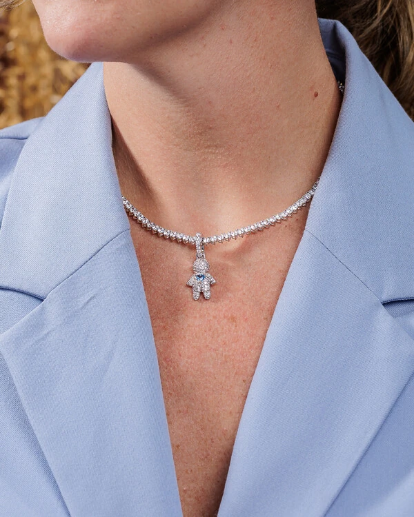 Colar Riviera Bianca (40 cm - Zircônia 3 mm - 3 garras)