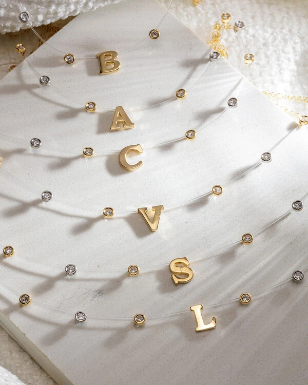 Colar Fio Invisível Inicial Luiza - Personalizado